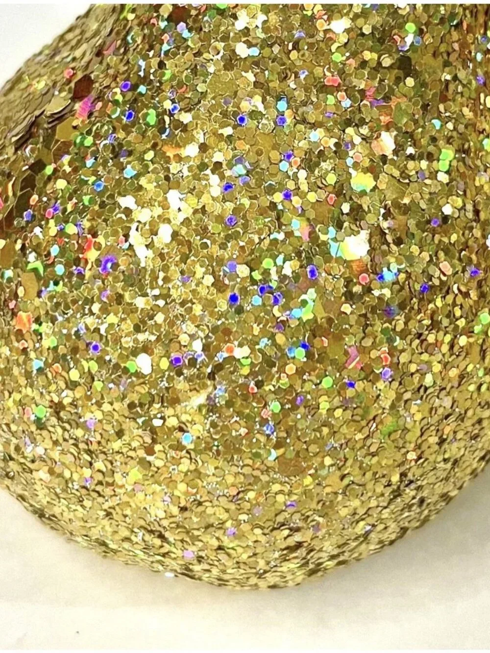 4 Sequin Gold Pear Faux Fruit Jewel Glitter Leaves Decorative Holiday Decor 5”